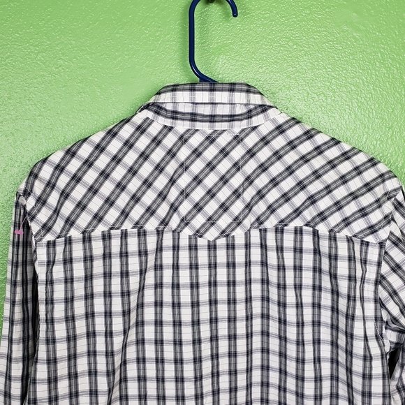 Scotch & Soda Amsterdam Couture black plaid western button shirt sz Large - Picture 10 of 10
